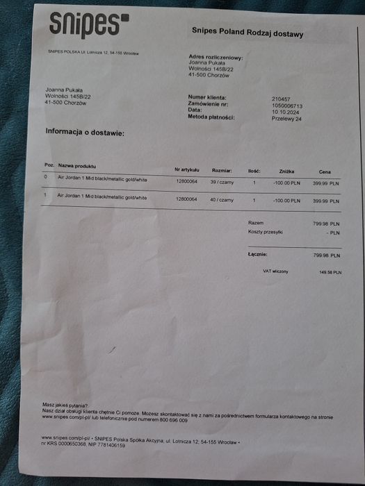 Nowe buty Nike Air Jordan 1 mid black metallic gold white rozm. 39