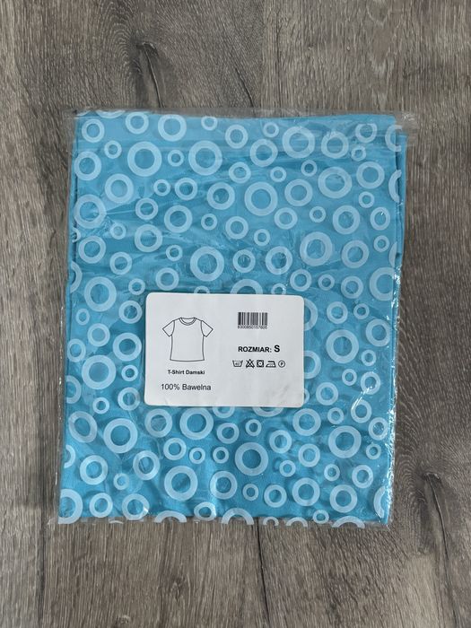 Tshirt S bluzka nowa niebieska basic bawełna 100%