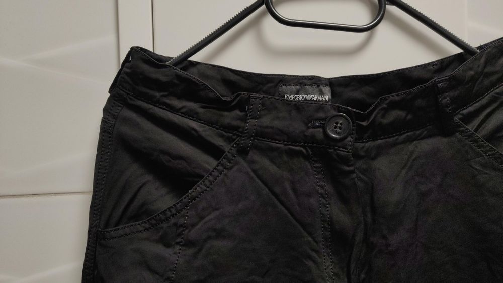 Spodnie Emporio Armani r. 40 pas 74 cm czarne kuloty luźne