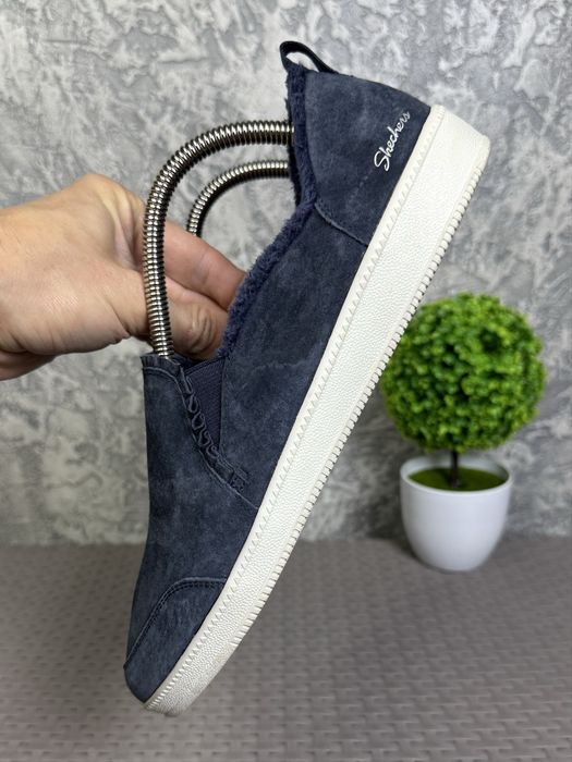 Skechers Wide Fit кроссовки кеды мокасины 39 размер женские кожаные синие