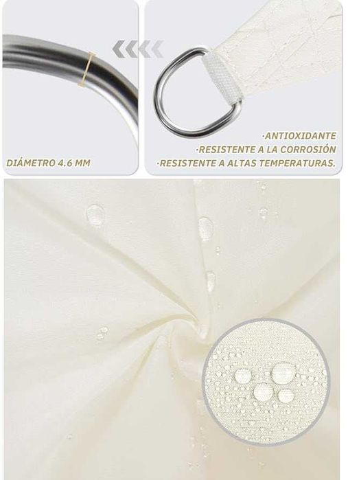 Toldo Vela de Sombra Impermeable Triangular 4x4x5.65m