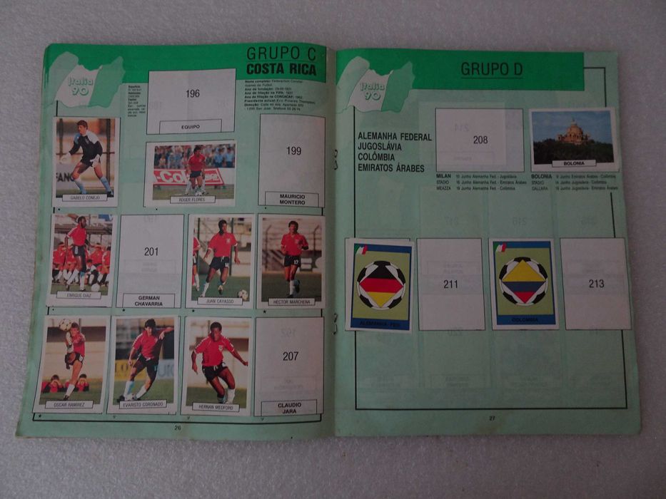 Caderneta de cromos de futebol Itália 90 - Euroflash faltam 182 cromos
