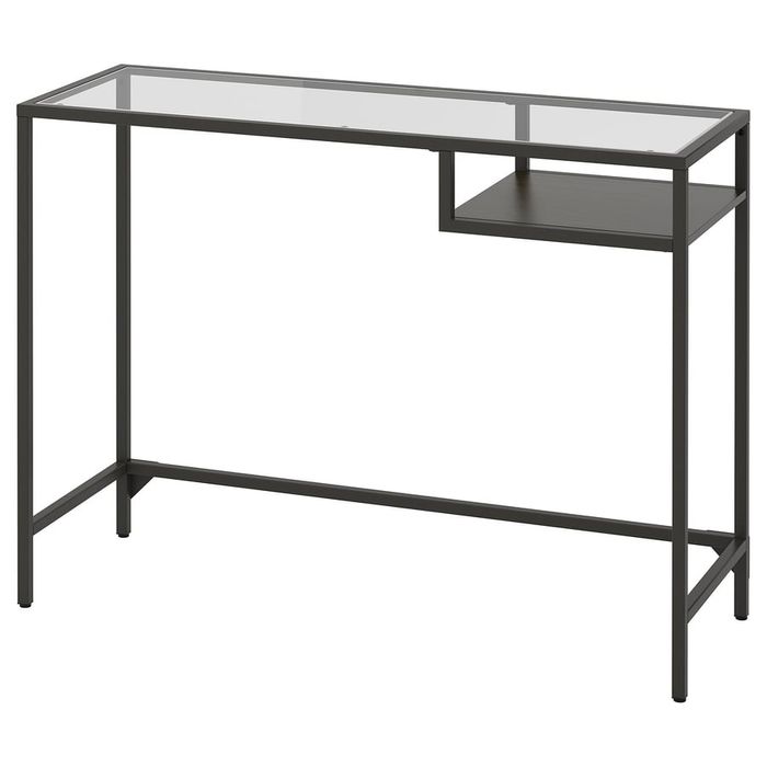 Konsola ikea czarna metal szkło