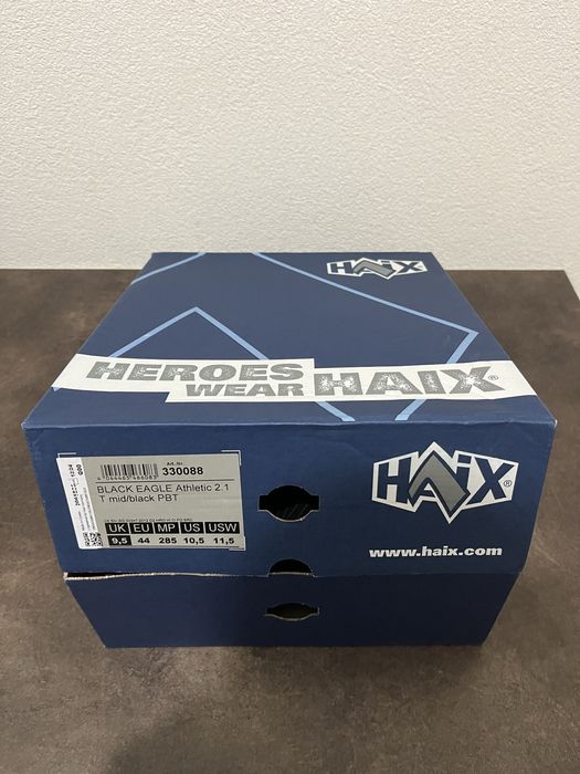 Botas Haix Boack Eagle Athletic 2.1 T Mid Black PBT - Nova c/ etiqueta