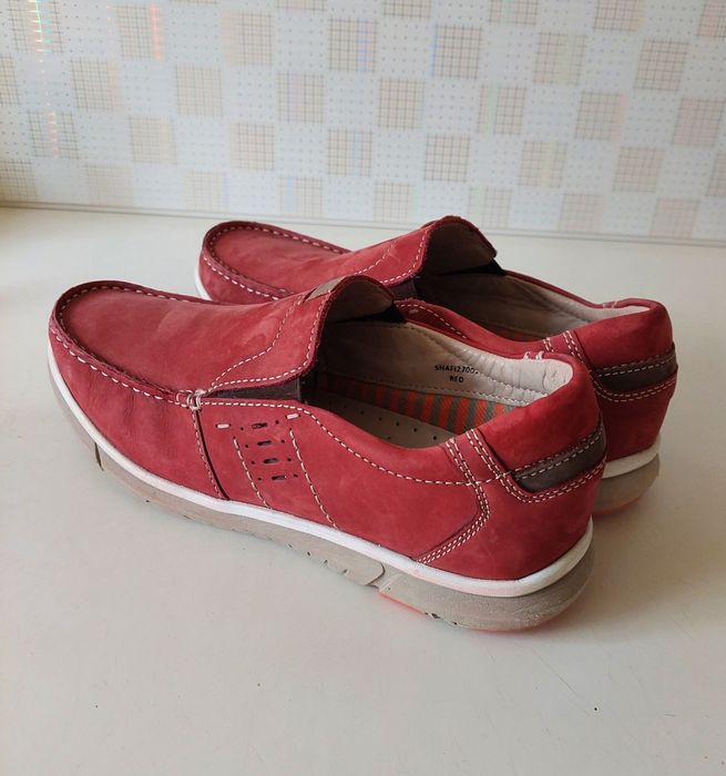 (27см) Кожаные (нубук) мокасины.