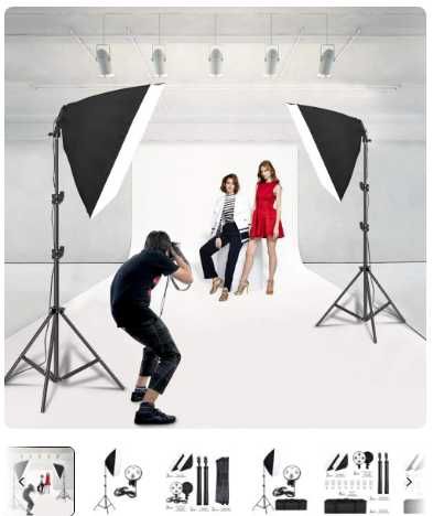 комплект софтбокса 50x70 см, , база для комплекта для фотостудії