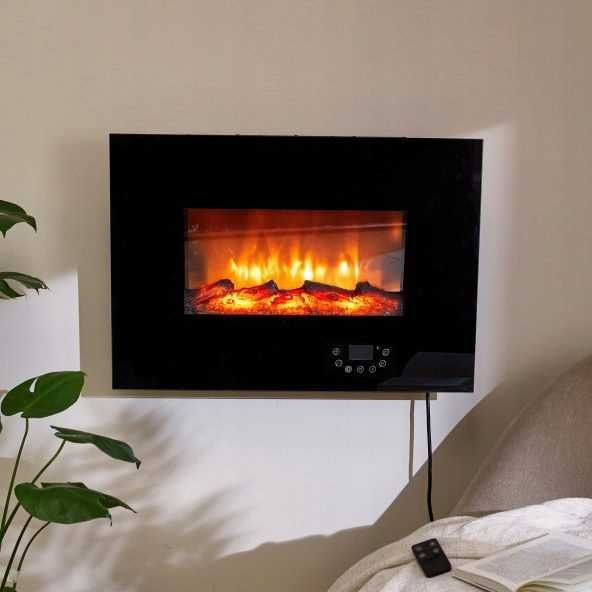 Elektryczny kominek ścienny QUIGG 1800W LED pilot