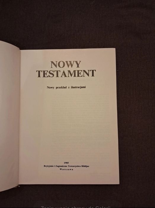 Nowy Testament z ilustracjami 1985, Pismo Święte, Biblia