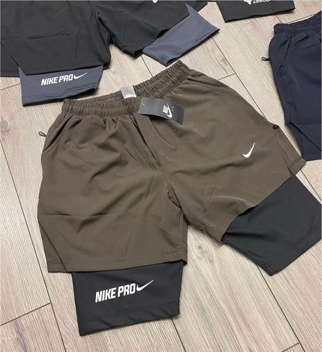 Чоловічі спортивні шорти 2в1 Nike Pro,компресійні шорти,термо Under