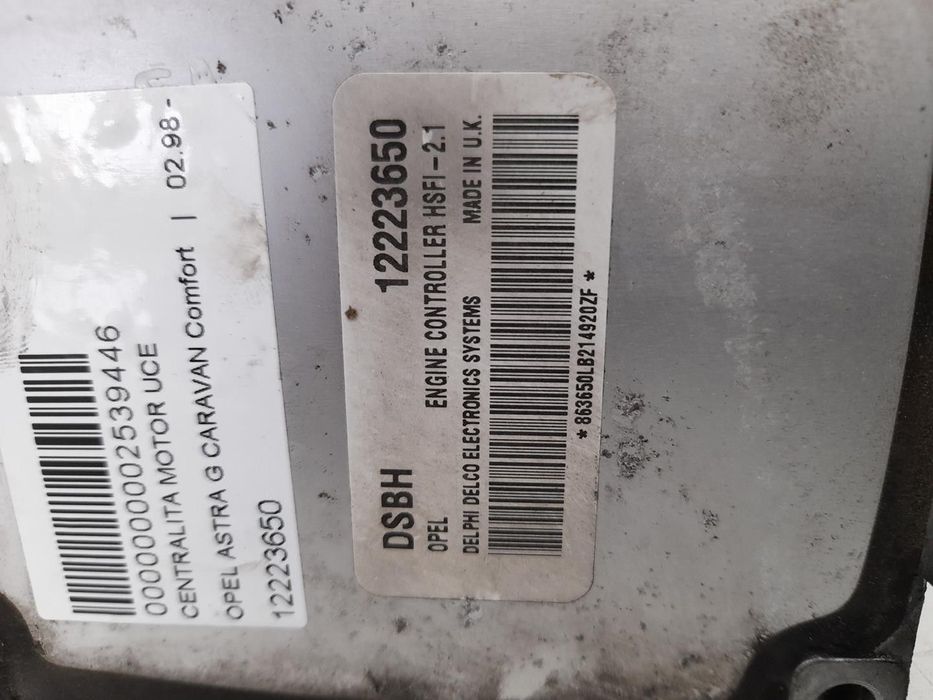 CENTRALINA MOTOR UCE OPEL ASTRA G BREAK FAMILIAR 1998 -12223650