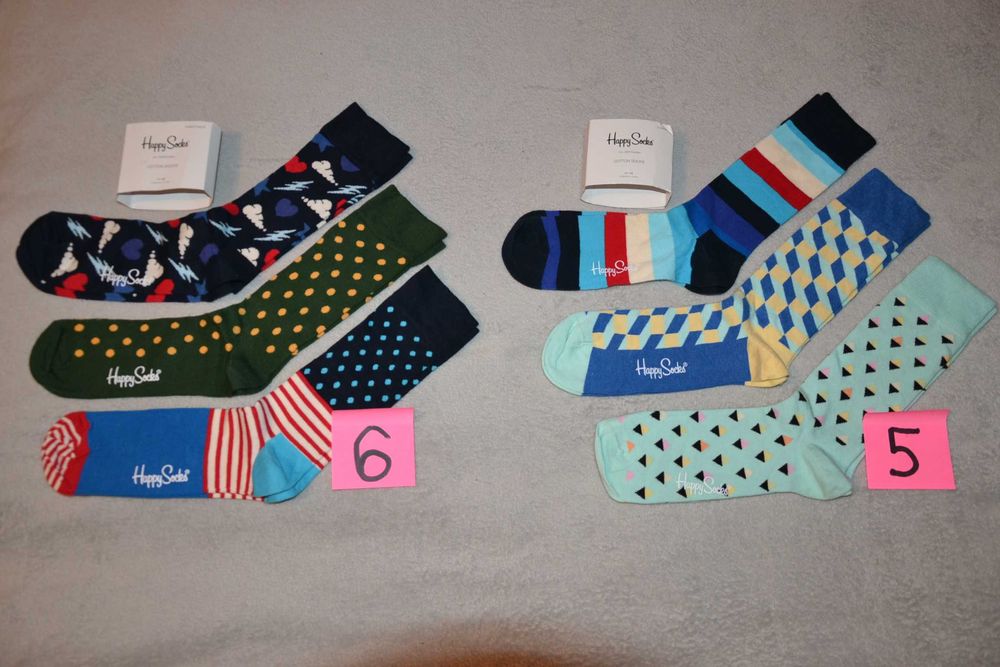 HAPPY SOCKS Skarpety 3 pary Męskie 41-46 Bawełna 100% Oryginalne