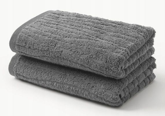 Ręcznik z bawełny Audrina 2 sztuki 50 x 100 cm szare