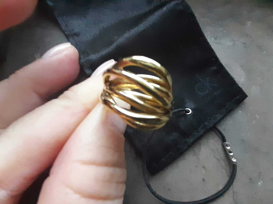 Original Calvin Klein Ring, Golden Stainless Steel, BRAND NEW