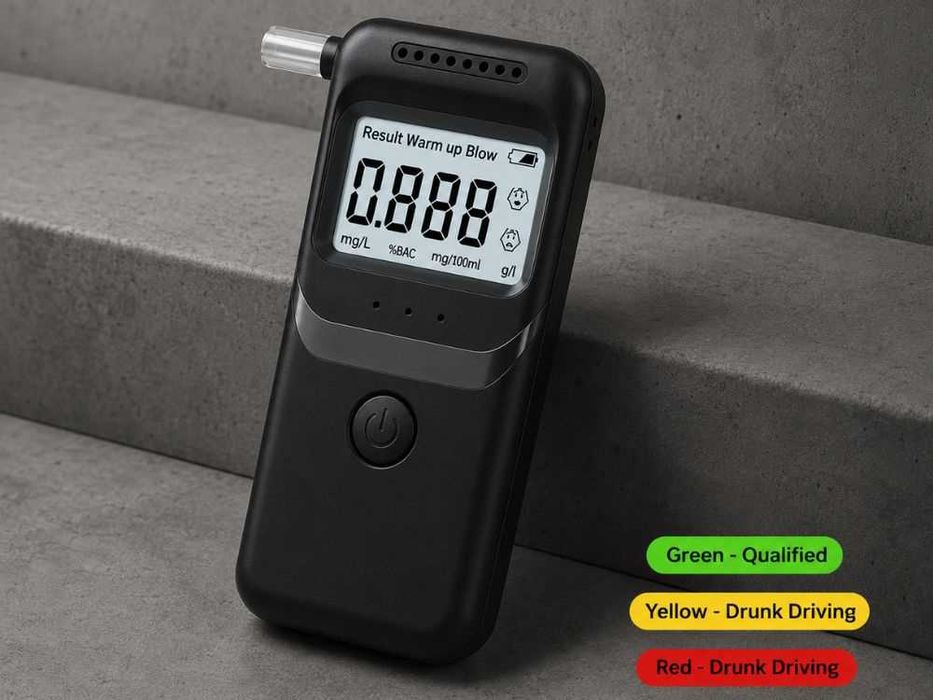 Cyfrowy tester alkoholu alkomat LCD + komplet ustników