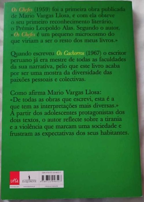 Mario Vargas Llosa Cachorros Chefes (Novo-portes incluidos)