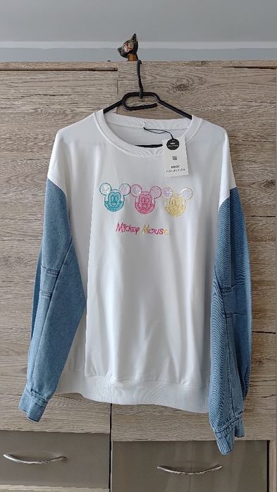 Bluza dresowa megi nowa bawełna rękaw jeans