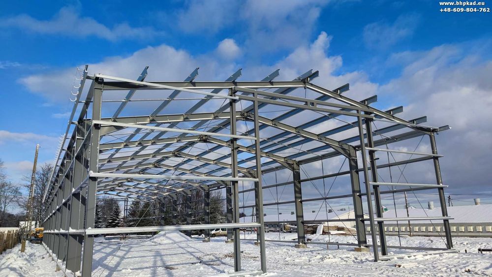 Hala. Wiata. Konstrukcja stalowa. 15x50x6m. Producent. Bartoszyce.