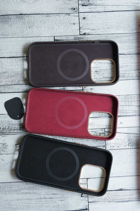 Кожаный премиум чехол iphone 15 pro max натуральная кожа Nappa magsafe