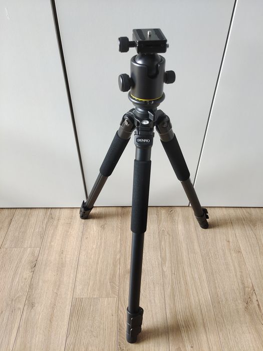 Solidny statyw fotograficzny Benro A-600EX + profesjonalna głowica KB-2A (8kg udźwigu), stan JAK NOWY