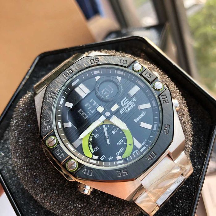 CASIO moda casual negócios coração de aço carvalho modelo ECB-10