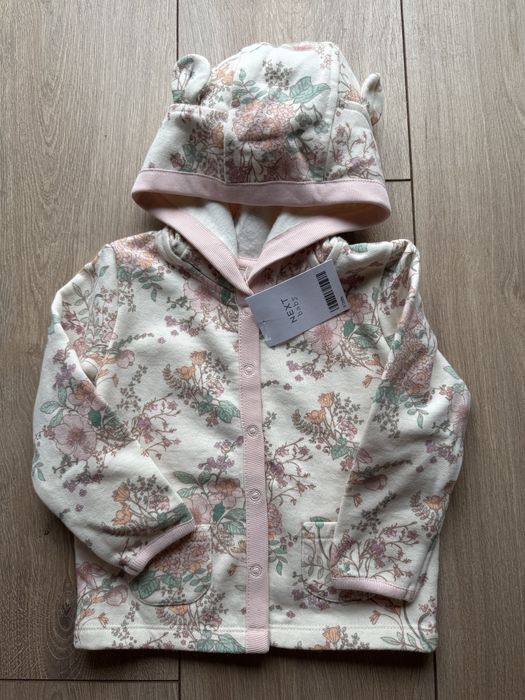 Bluza z kapturem w kwiaty - Next - 74-80 - nowa