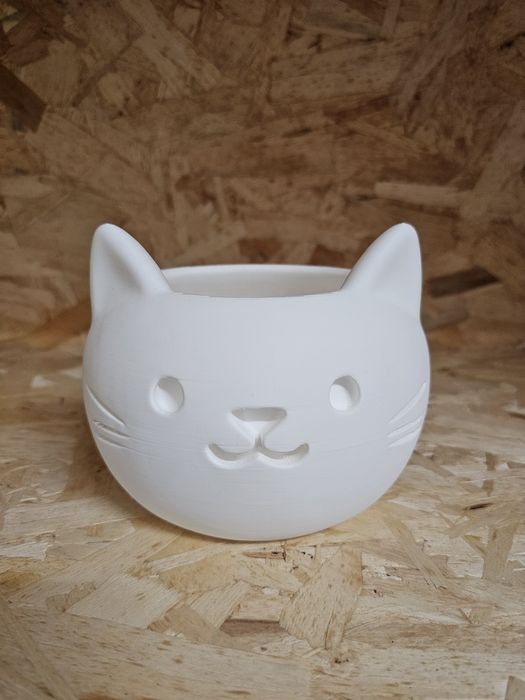 Vaso para Suculentas Catos "Cara de Gato" (Impressão 3D)