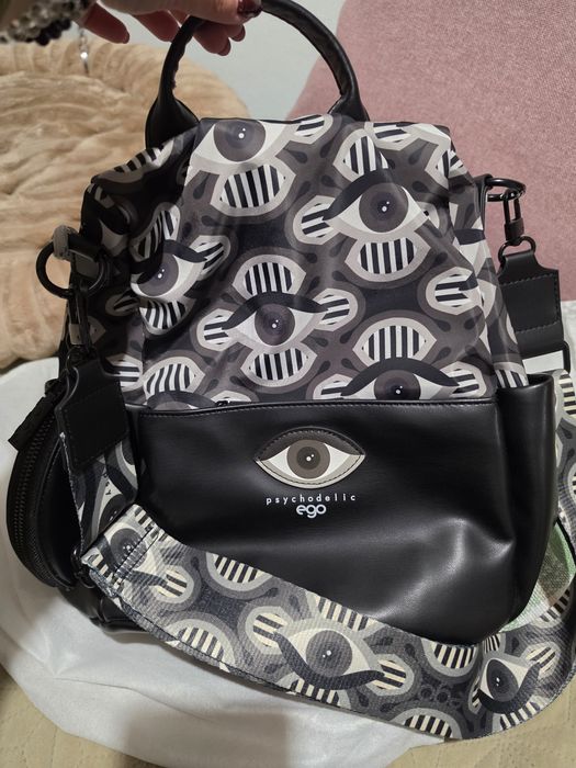 Plecak torebka EGO trippy czarny oko eye