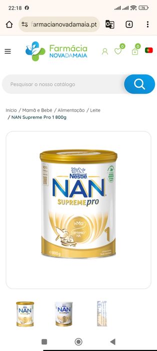 Lata de leite NAN Supreme Pro 1
