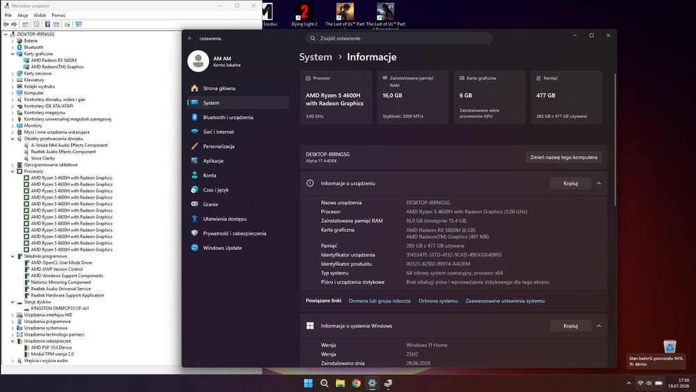 Laptop MSI Alpha 17 144hz, Ryzen 5 , RX5600 6Gb