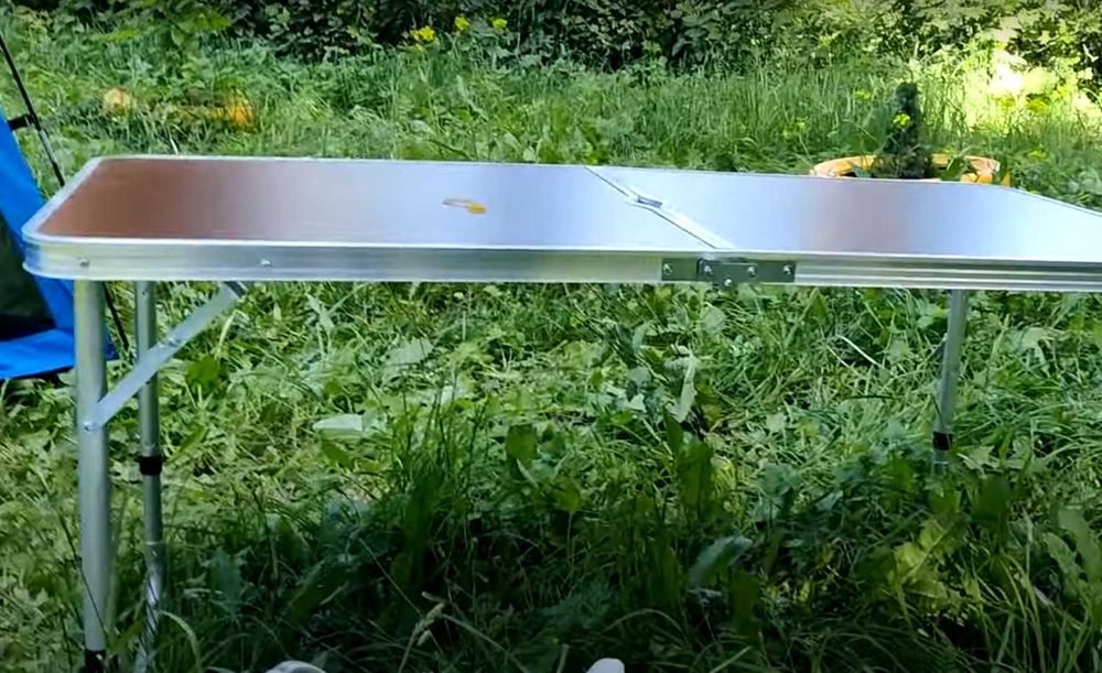 Столик для пікніка розкладний з пазом для парасольки та 4 стільцями