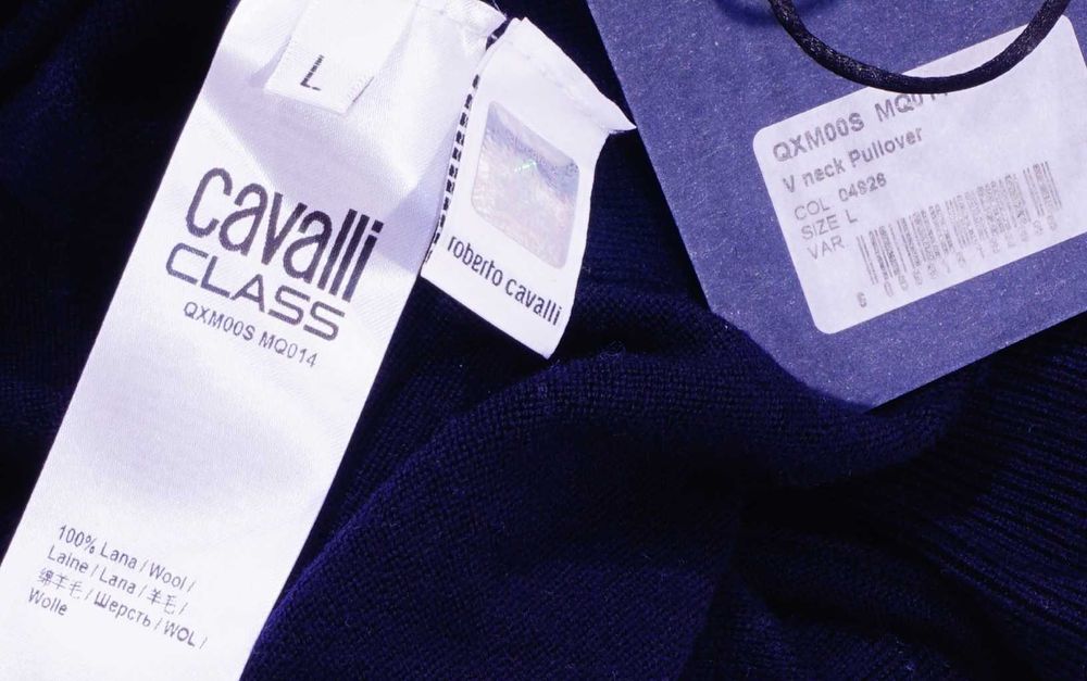 ROBERTO CAVALLI CLASS sweter merino L/XL granat moschino celine sander helmut lang lanvin versace paul smith prada