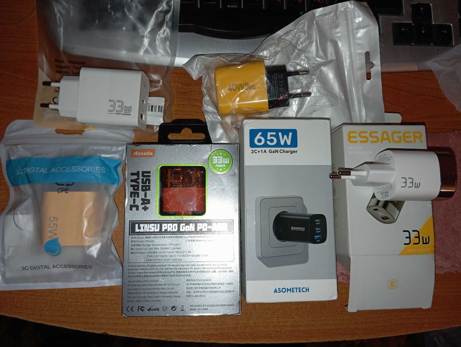 Быстрая зарядка iPhone, Samsung 20-65W турбо, кабель 60-240W