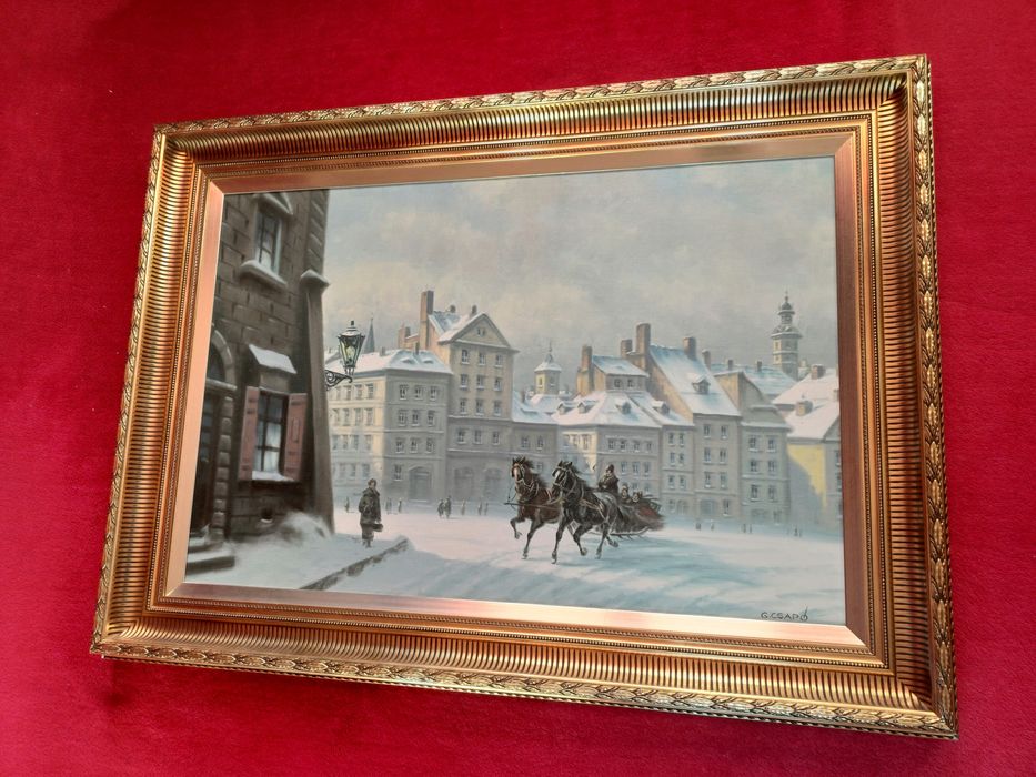 Stary obraz na płótnie Georges Csapo