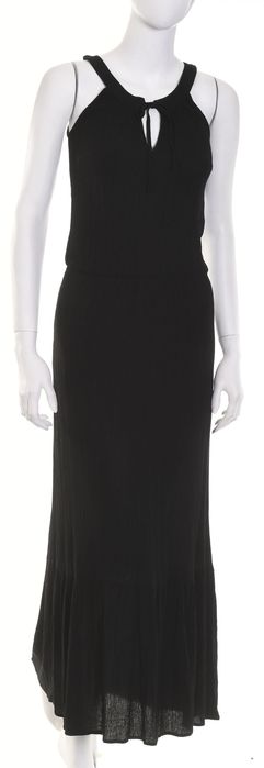 TOM TAILOR letnia czarna sukienka maxi wiskoza 34