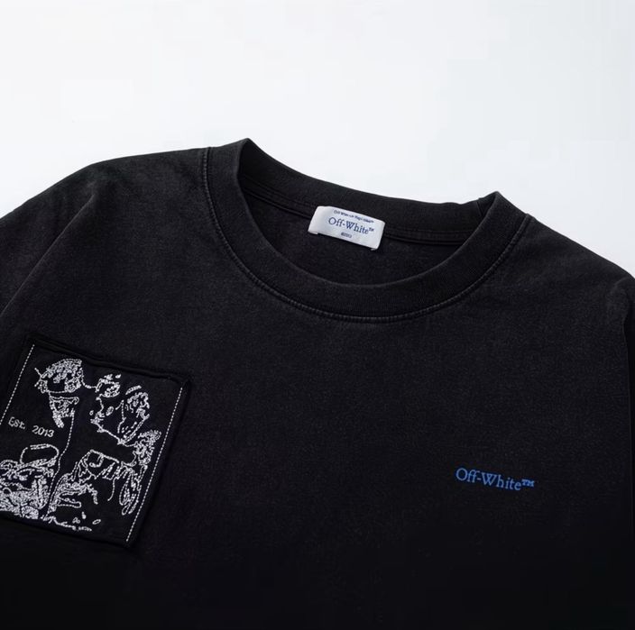 Футболка Off - White чорний  колір в розмірі L