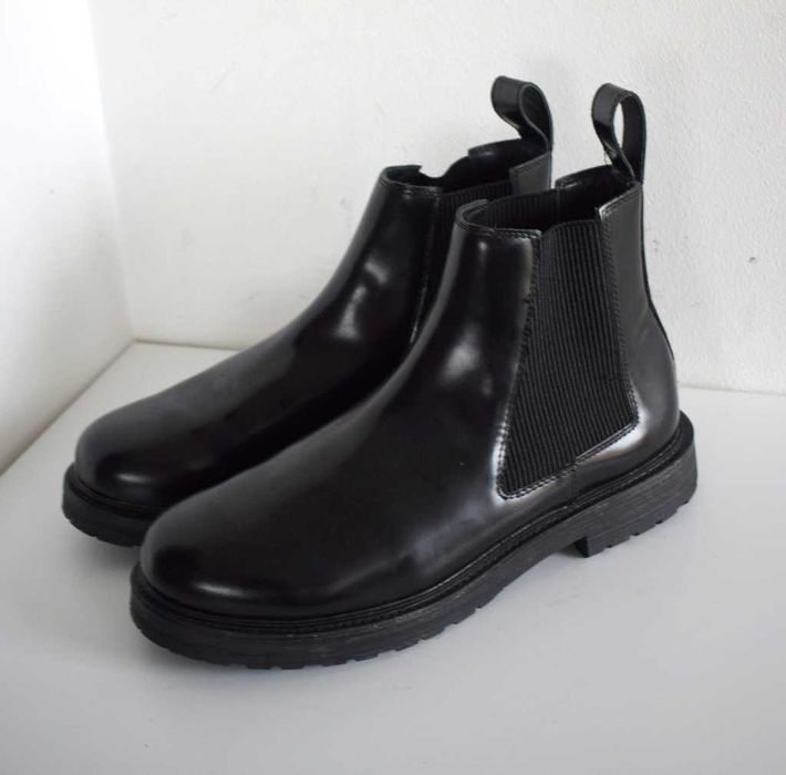 Diesel skórzane buty zimowe botki czarne 45