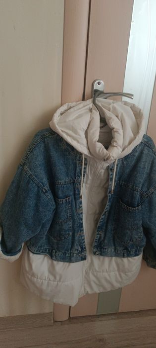 Зимова джинсова куртка на хутрі