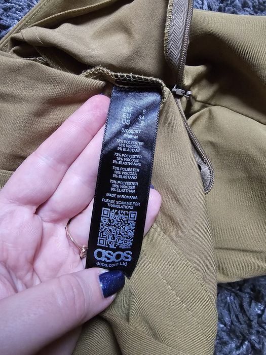 Cygaretki spodnie asos khaki