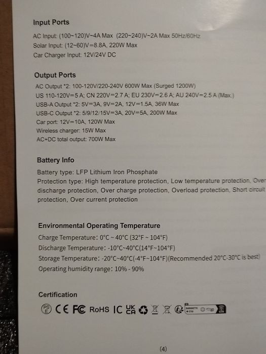 Portable powerstation 600W