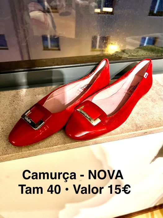 Sapatilha Callaghan em camurça vermelha • NOVA!  Tam 40