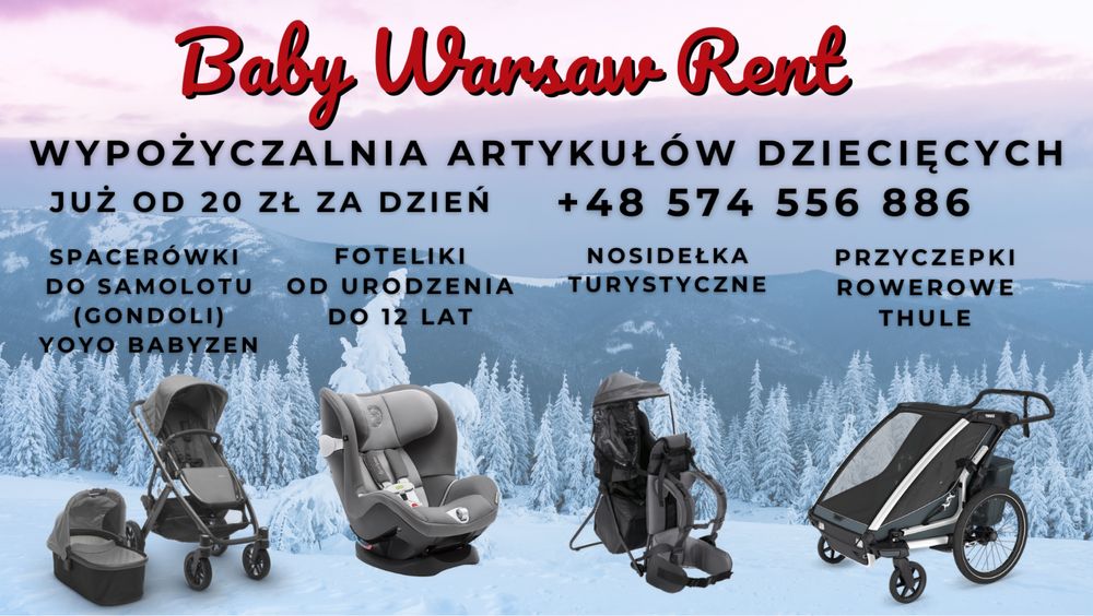 Wypożyczania wózków dziecięcych, fotelików samochodowych dziecięcych
