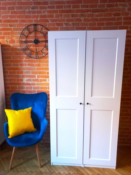 PILNE Ikea Pax biała szafa Grimo + wyposażenie oświetlenie BDB stan