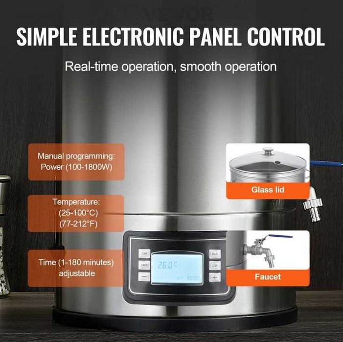 Kocioł zacierowy do piwa warzelny 35L. Vevor   G-787