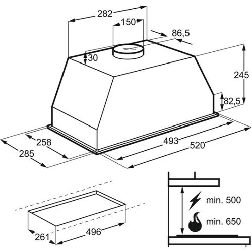 Витяжка вбудована Електролюкс, нова