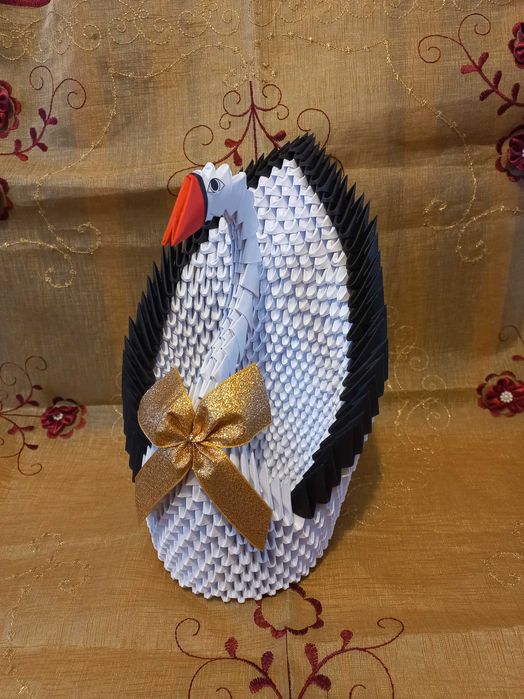 MEGA duży łabędź XXL - rękodzieło origami prezent dekoracja