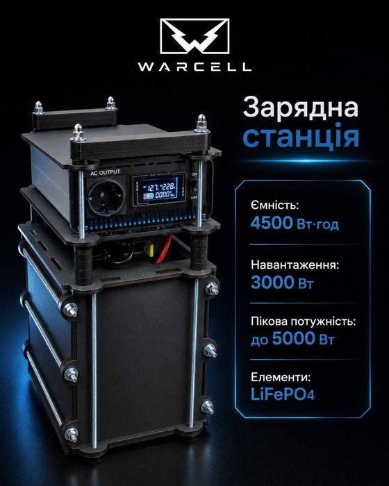 Зарядна станція WARCELL 4500Wh\3000W LiFePO4