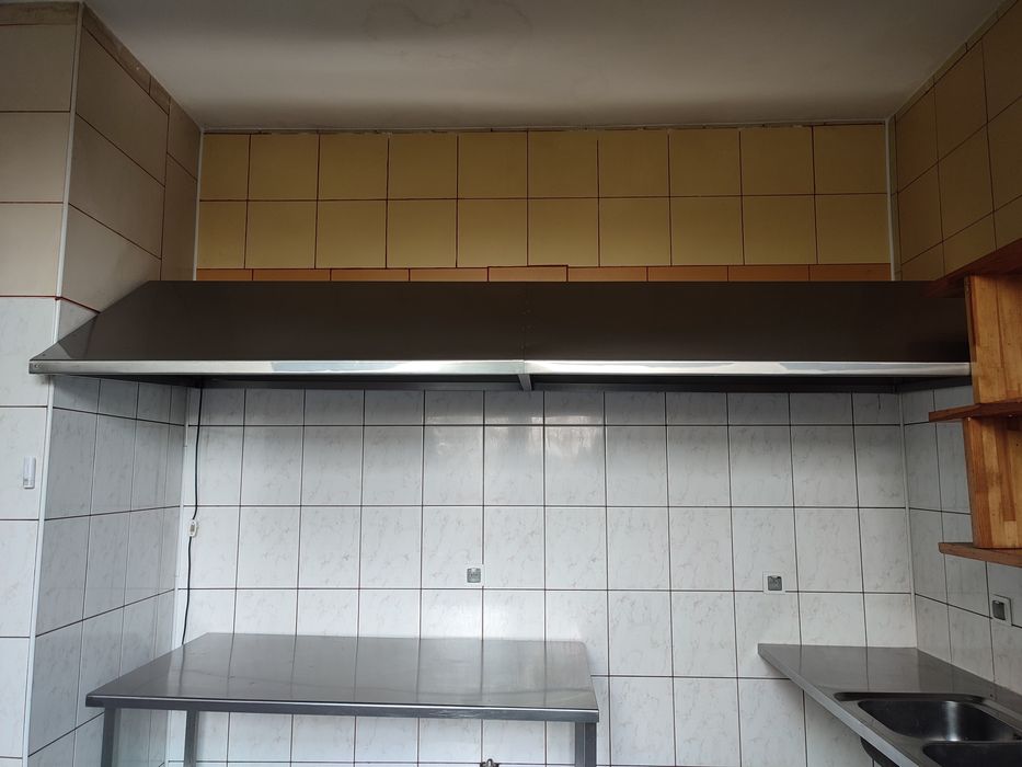 Duży okap stal nierdzewna