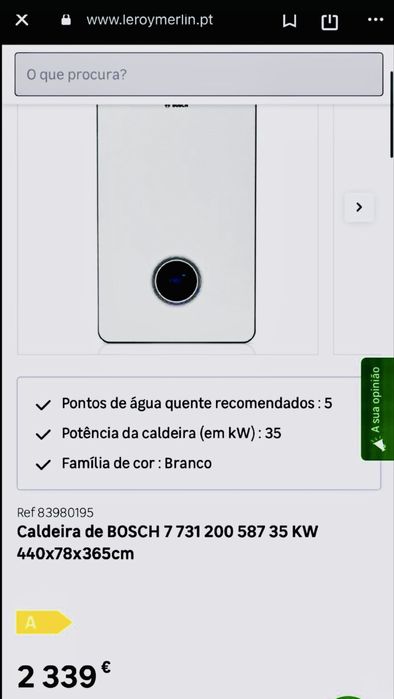 Caldeira de condensação Bosh (nunca usada) nova