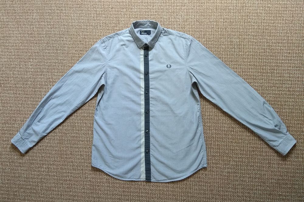 FRED PERRY рубашка M серая Оригинал