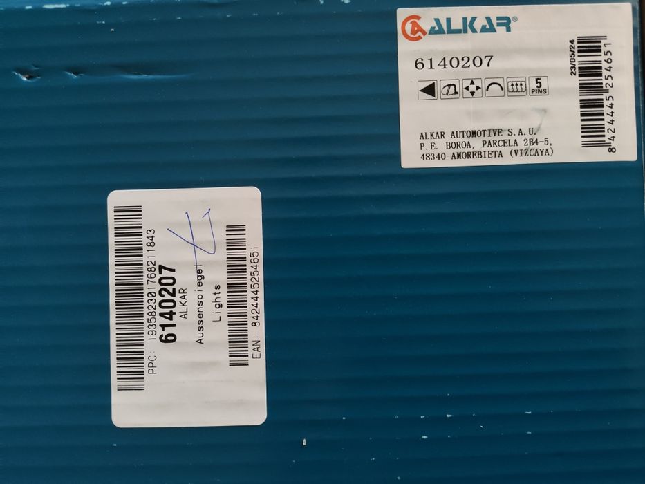 Espelho retrovisor exterior ALKAR 6140207 lado esquerdo